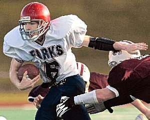 CF quarterback Tim Batty scored 10 points in the final six minutes of the fourth quarter against Eden in Sunday's Class B football final. 