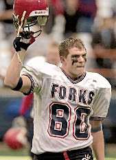 Steve Samson had a key sack late in the fourth quarter and celebrated Forks' victory afterward