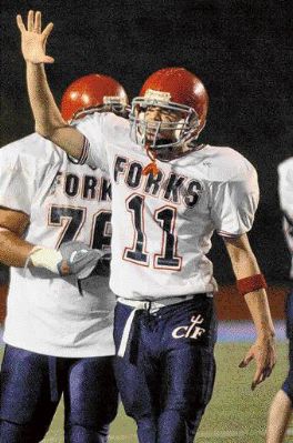 Quarterback Rick Mirabito shows it's been five straight years that Chenango Forks has advanced to the state playoffs.  - Diogenes Agcaoili Jr., Binghamton Press & Sun-Bulletin