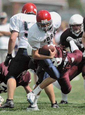 Chenango Forks quarterback Rick Mirabito rushed for 207 yards and three touchdowns to lead Forks to a 26-9 victory over Johnson City Saturday. Forks, which trailed 9-6 at halftime, has now won a state-best 27 straight games. DIOGENES AGCAOILI JR. / Press & Sun-Bulletin